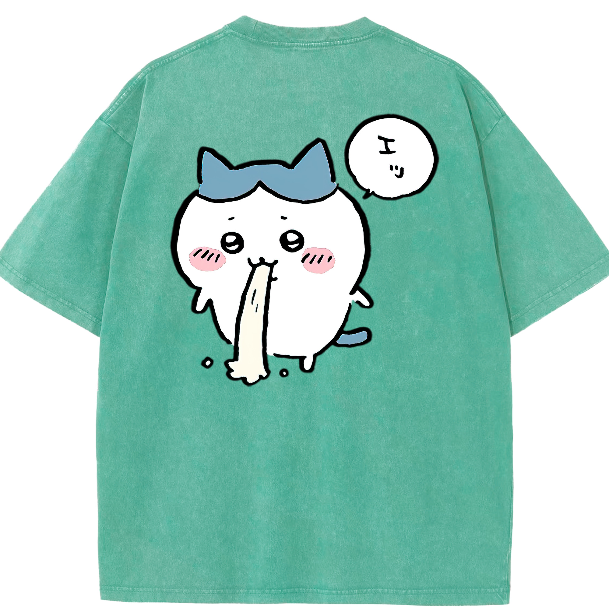 （画像用） ちいかわ ハチワレ Chii-kawa hachiware 綿100% ヴィンテージ風 半袖Tシャツ（背面プリント）